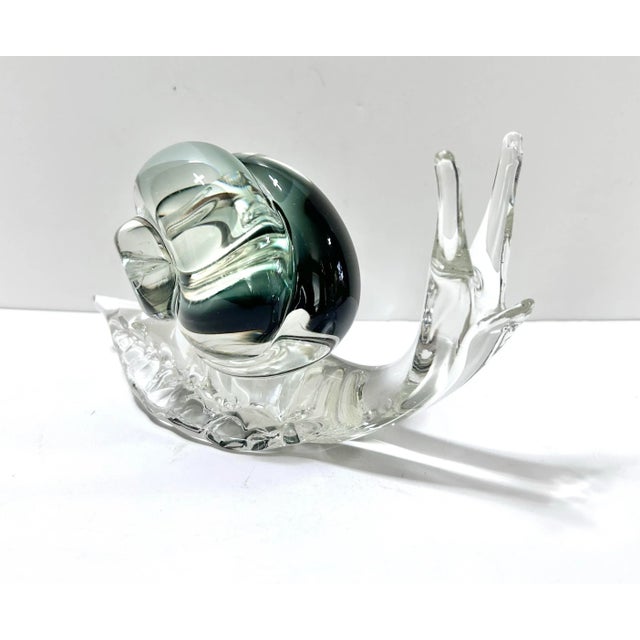 Handblown Glass Snail Sculpture – Murano Mid Century Art Glass For Sale - Image 12 of 12