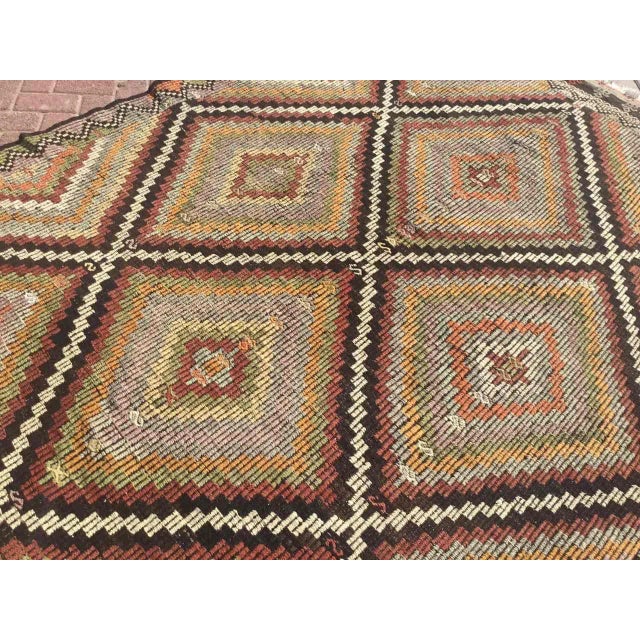 Vintage Rustic Turkish Kilim Rug - 80" X 104" For Sale - Image 4 of 11