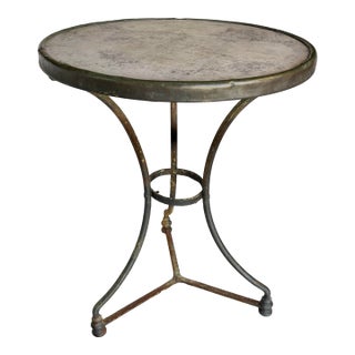 Late 19th Century French Iron and Stone Bistro Garden Table For Sale