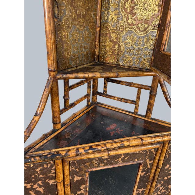 Victirian Bamboo Corner Cabinet For Sale - Image 4 of 10