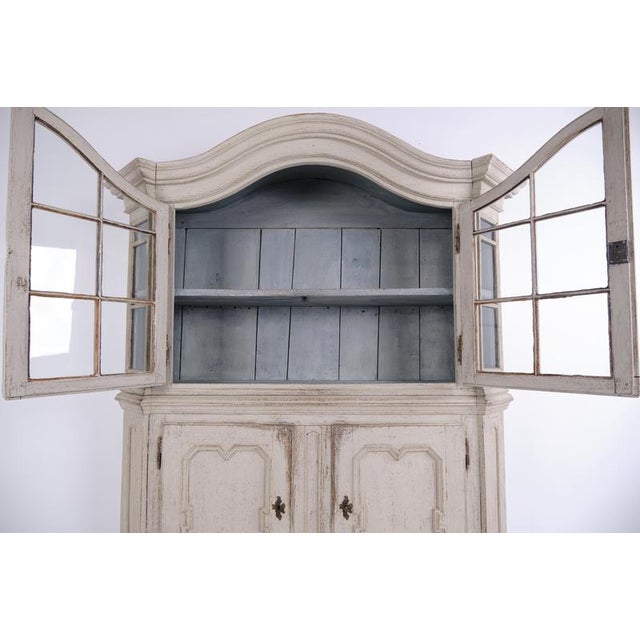 Antique German Painted Oak Display Cabinet with Glass Doors, 1790s For Sale - Image 9 of 17