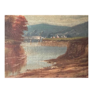 African-American Celebrated 19th-Century Landscape Ohio River Valley Landscape by Prominent Painter Robert S. Duncanson (1821-1872), For Sale