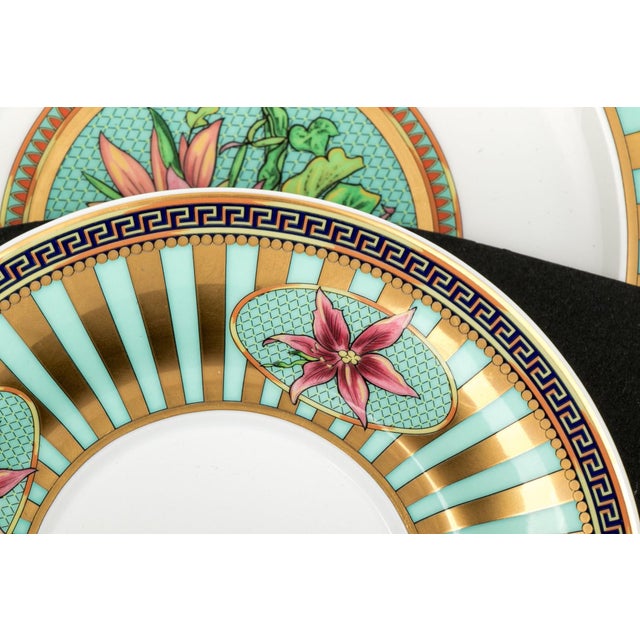 1990s 1990s Versace for Rosenthal “Floral Elegy” Porcelain Dessert Set – 3 Pieces, Boxed For Sale - Image 5 of 7