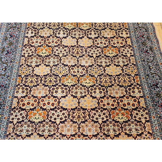 Vintage Turkish Hereke Rug, Hand-Woven Wool, Allover Geometric Design, 7' x 10' For Sale - Image 13 of 18