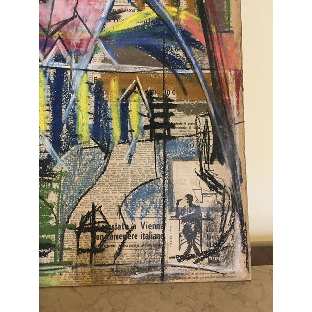 Ermete Lancini, Abstract Collage, 1960s, Mixed Media For Sale - Image 11 of 18