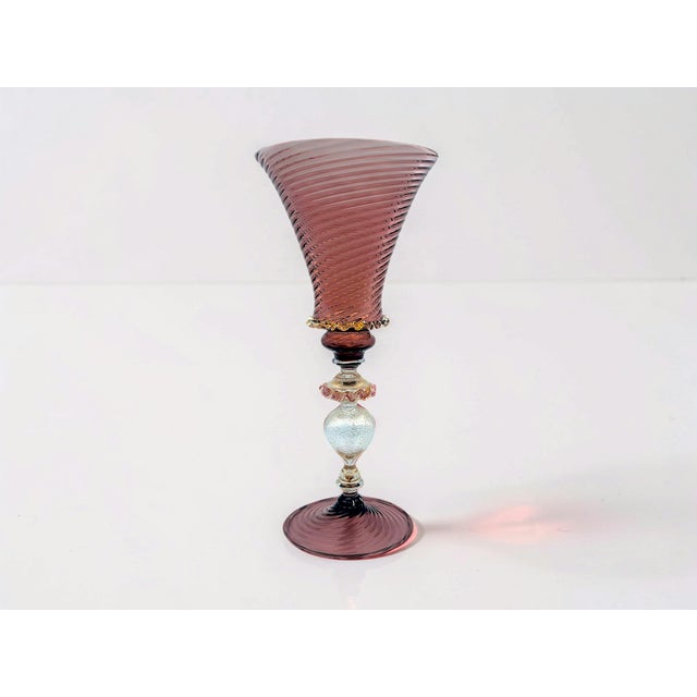 Venetian Tipetto Goblet in Murano Glass from Manifattura Di Murano, 1970s For Sale - Image 12 of 12