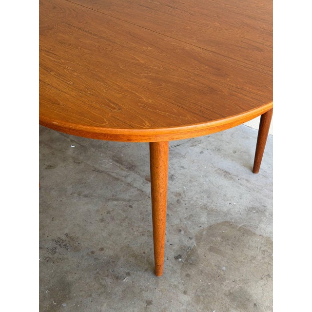 Skovmand & Andersen Vintage Danish Teak Round Dining Table by Skovmand & Andersen MCM 1960s For Sale - Image 4 of 10