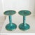 Contemporary Postmodern Teal Verdigris and Gold Pedestal Candle Holders For Sale - Image 3 of 10