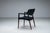 Large mid-century armchair in solid rosewood and black leather upholstery, produced by Willy Beck in Copenhagen in the...