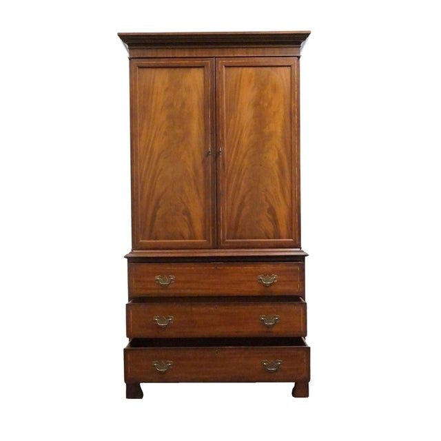 White of Mebane Solid Mahogany Traditional Style 42" Media Armoire 405-65 For Sale - Image 10 of 17