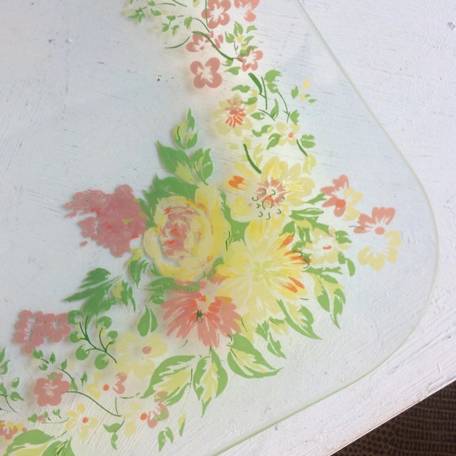Glass Dorothy Thorpe California Wild Flower Glass Square Serving Platter For Sale - Image 7 of 13