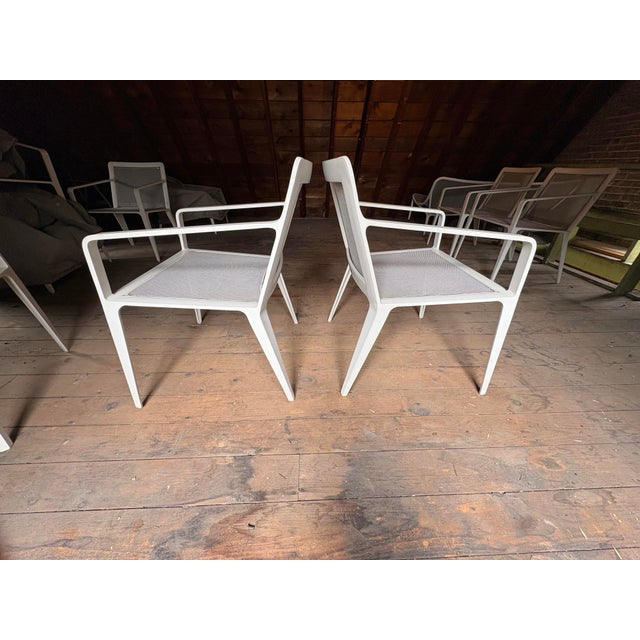 Modern Brown Jordan Still Dining Arm Chairs. Set of Six. For Sale - Image 3 of 10
