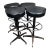 Mid 20th Century Mid-Century Modern Industrial Black Leather Work Table Bar Height Stools - Set of 4 For Sale