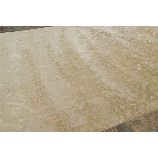 Rug & Kilim Oversized Antique Persian Tabriz Rug, Ethereal Medallion in Beige - Rug & Kilim For Sale - Image 4 of 7