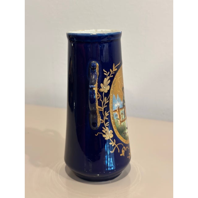 Navy Blue Vintage Limoges Porcelain Dresser Set For Sale - Image 8 of 12