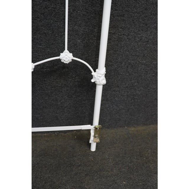 Victorian Style White Iron and Brass Twin Bed Headboard For Sale - Image 13 of 13