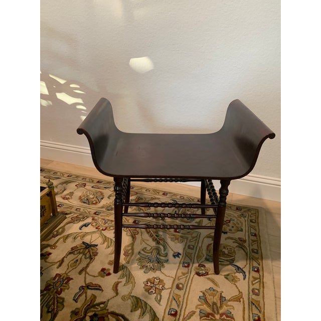 19th Century Bentwood Bobbin Leg Vanity Stool For Sale - Image 4 of 5