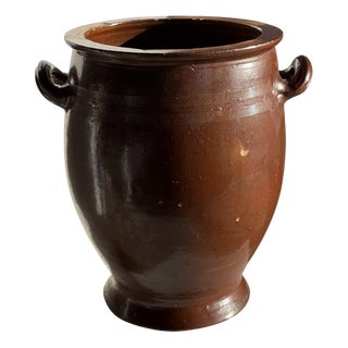 Large Vintage Terracotta Pot with Two Handles, 1970s For Sale