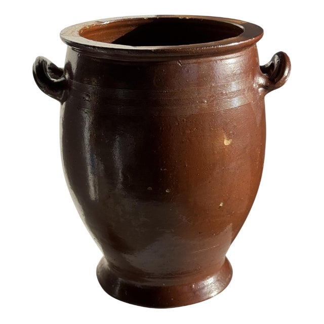 Large Vintage Terracotta Pot with Two Handles, 1970s For Sale