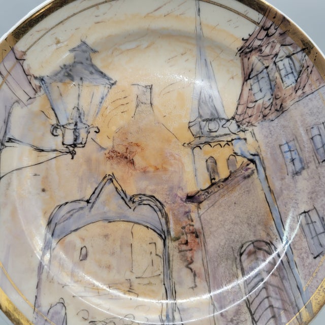 Set of 3 Vintage C1970s Old Riga Porcelain Dishes Hand Painted by Milda Kalnina Brutane (1903-1979) For Sale - Image 10 of 17