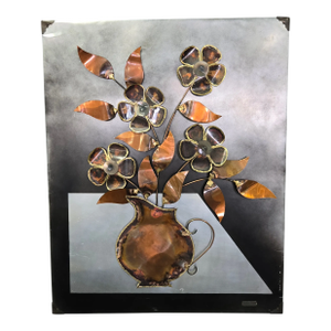 1970's Metal Brutalist Floral Wall Art