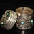 Chinese Vintage Tibetan Silver-Plated Tea Caddy With Turquoise Dragons For Sale - Image 3 of 9
