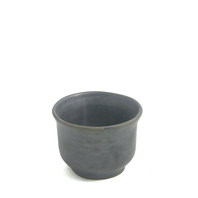 Early 21st Century Japanese Minimalistic Black Burnt Raku Ceramics Earth Tea Cups by Laab Milano, Set of 3 For Sale - Image 5 of 7