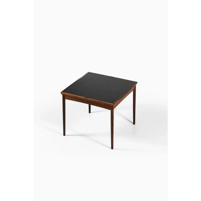 Dining Table in Rosewood and Black Leather by Carlo Jensen, 1960s For Sale - Image 3 of 12