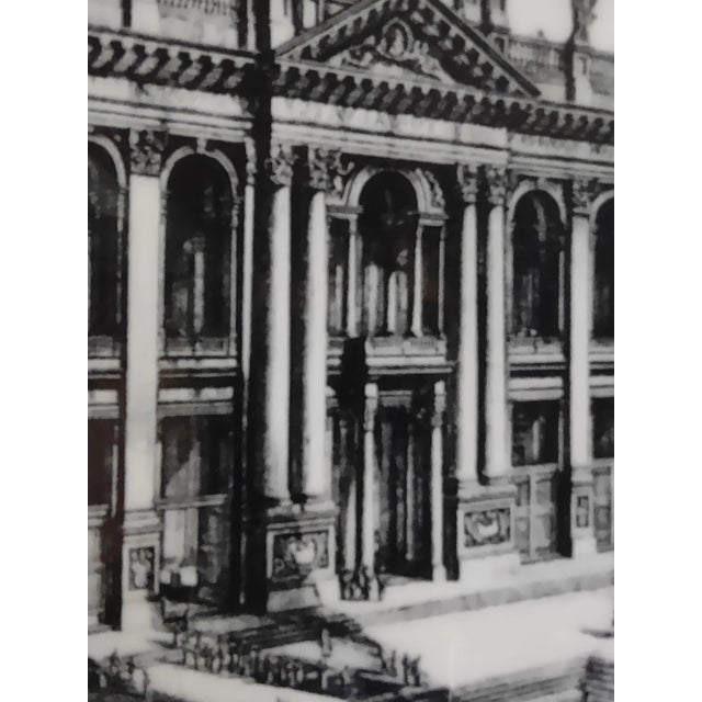 Fabulous Trinket Dish with one inch well, with Black Transfer Classic Archbasilica and Black Border. Large enough to use...