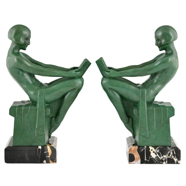 Art Deco Bookends by Max Le Verrier, France, 1930s, Set of 2 For Sale - Image 4 of 12