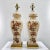 1970’s Pair Ginger Jar Lamps With Flower Motif. White, Deep Amber With Gold Accents on Brass Base For Sale - Image 13 of 13