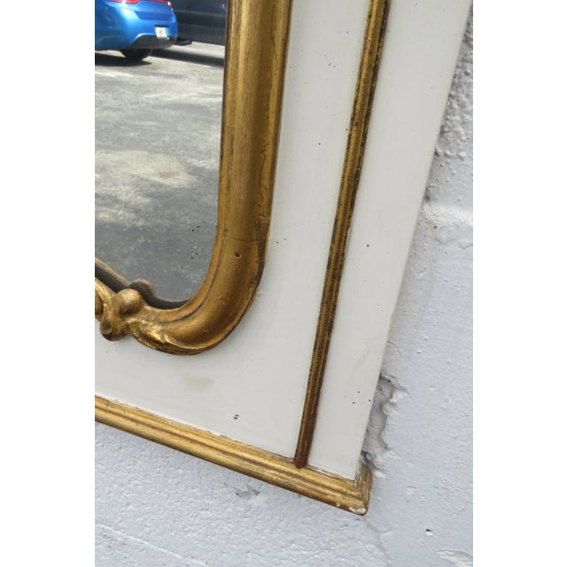 Early 1900s French Painted Trumeau Wall Fireplace Large Mirror For Sale - Image 11 of 13