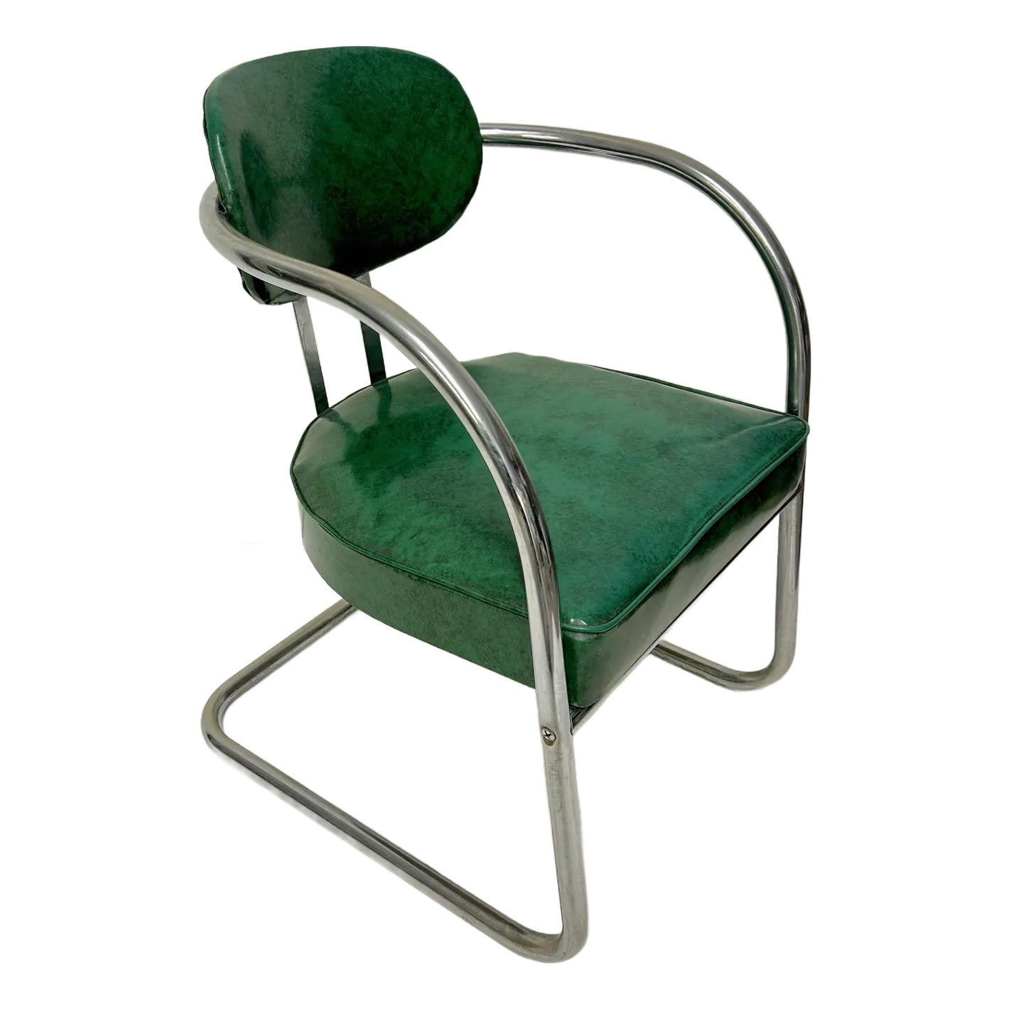 1960s Vintage Deco Sweeping Arm Lounge Chair by Chromcraft | Chairish