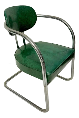 1960s Vintage Deco Sweeping Arm Lounge Chair by Chromcraft