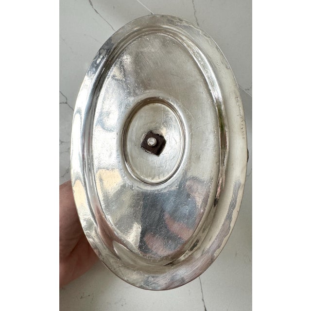 Metal Vintage Christofle Silver Plated Gravy Sauce Boat With Handle and Under Plate France 8"x5" For Sale - Image 7 of 10