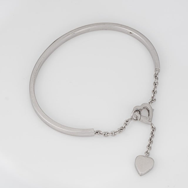 Modern Mid 20th Century Cartier Mon Amour Diamond Bracelet Size 15 Estate 18k White Gold Signed Jewelry For Sale - Image 3 of 4