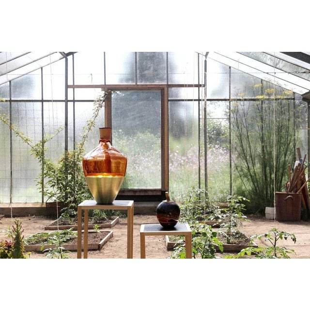 Metal Large Green Blue India Vase II by Pia Wüstenberg For Sale - Image 7 of 9