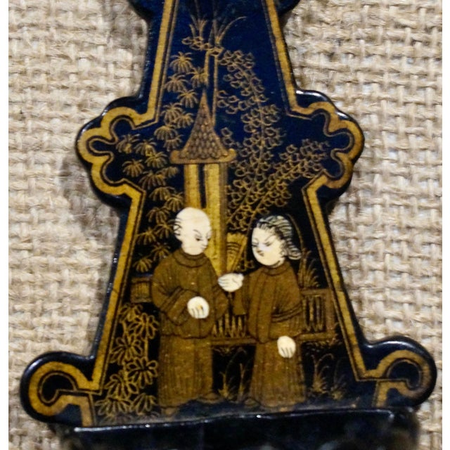 Late 19th Century Antique Chinoiserie Lacquered Match Holder, 1890s For Sale - Image 5 of 6