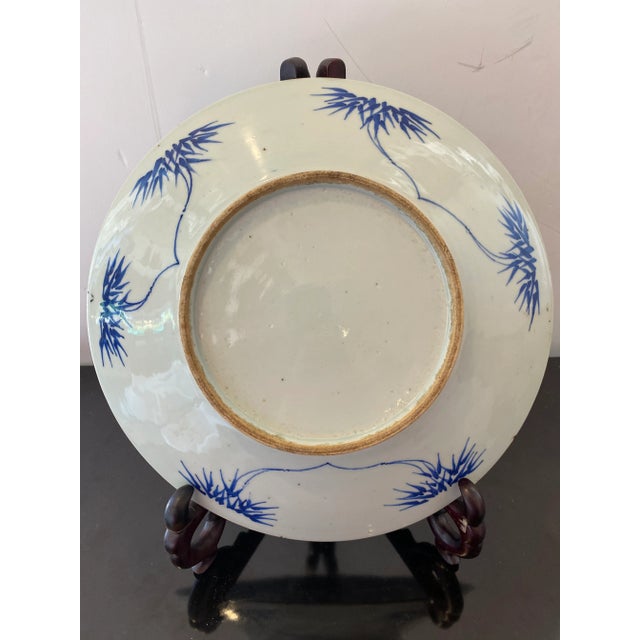 Ceramic Large Mid 19th Century Blue and White Charger For Sale - Image 7 of 13