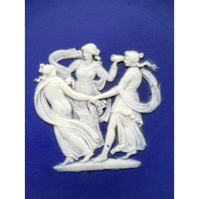 Antique Wedgwood Blue Jasperware Compote Pedestal Candy Dish Mid 18th Century For Sale - Image 10 of 11