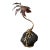 Vintage Copper and Brass Palm Tree Sculpture Mounted on Lava Rock Base For Sale