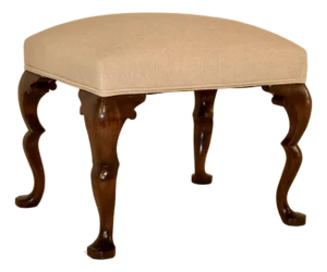 Circa 1900 English Walnut Upholstered Stool