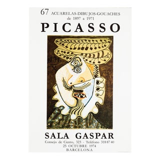 Pablo Picasso, Exhibition Sala Gaspar Barcelona Gouaches 1971-1987, 1974, Photolithograph poster For Sale