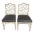 Pair of Faux Bamboo Chinoiserie Side Chairs For Sale