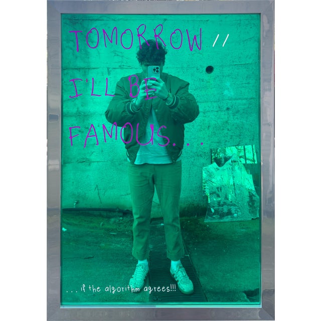 Giuseppe Castellano, Reflected Visibility, 2026, Front Laser Engraving on Mirrored Acrylic Glass and Acrylic Painting For Sale