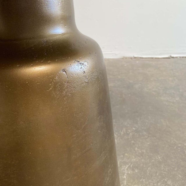 Metal Bistro Table or Entry Table in Aged Brass Finish For Sale - Image 7 of 10