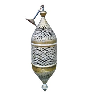 1970s Vintage Pierced Brass Moroccan Pendant Light For Sale