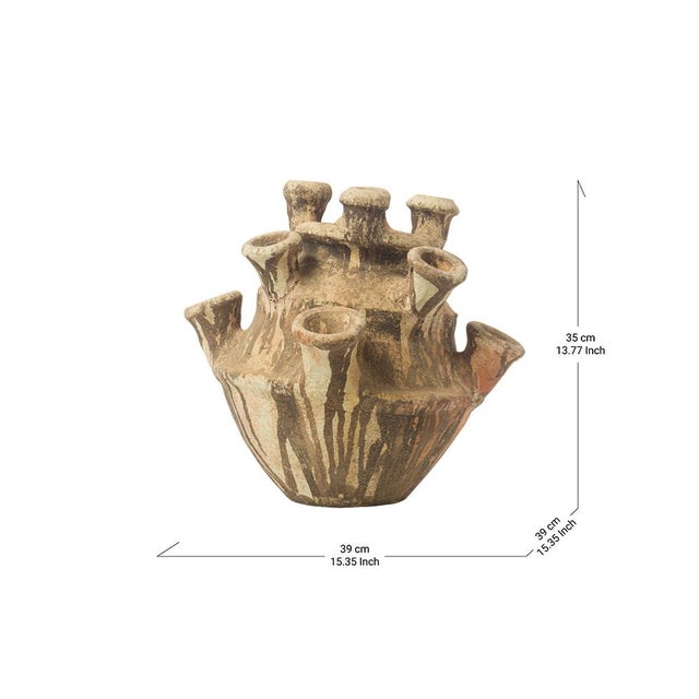 Unglazed Tamegroute Clay Sculptural Vessel – Morocco For Sale - Image 6 of 6