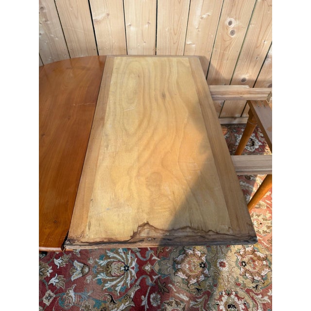 Louis XVI Cherry Wood Dining Table with Extension, 1970s For Sale - Image 4 of 8