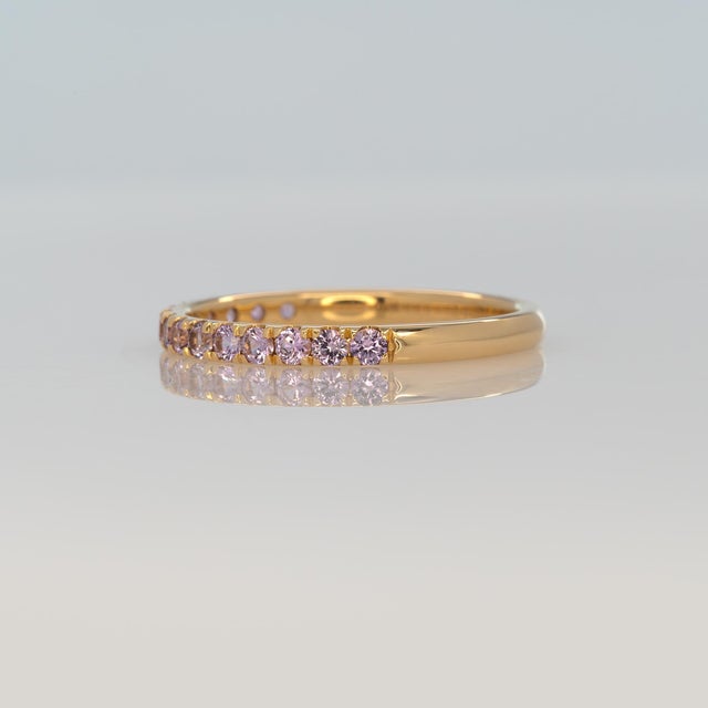 Purple Sapphire Band in Solid 14k Gold - Minimalist Stackable Ring Fine Jewelry, Size 6.75 For Sale In Columbus - Image 6 of 9